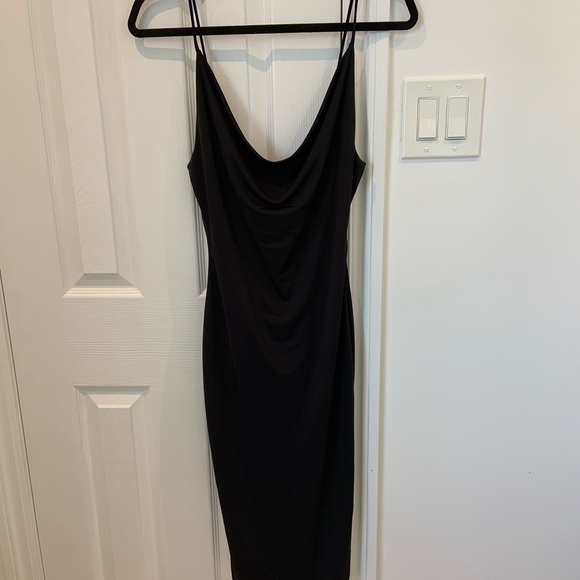 Little Black midi dress with cowl neck - Picture 2 of 5